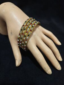 Multi-Color Zircon Bangles Gold Plated Party Wear Kada for Women - 4 Pcs Bridal Wedding Kada Set