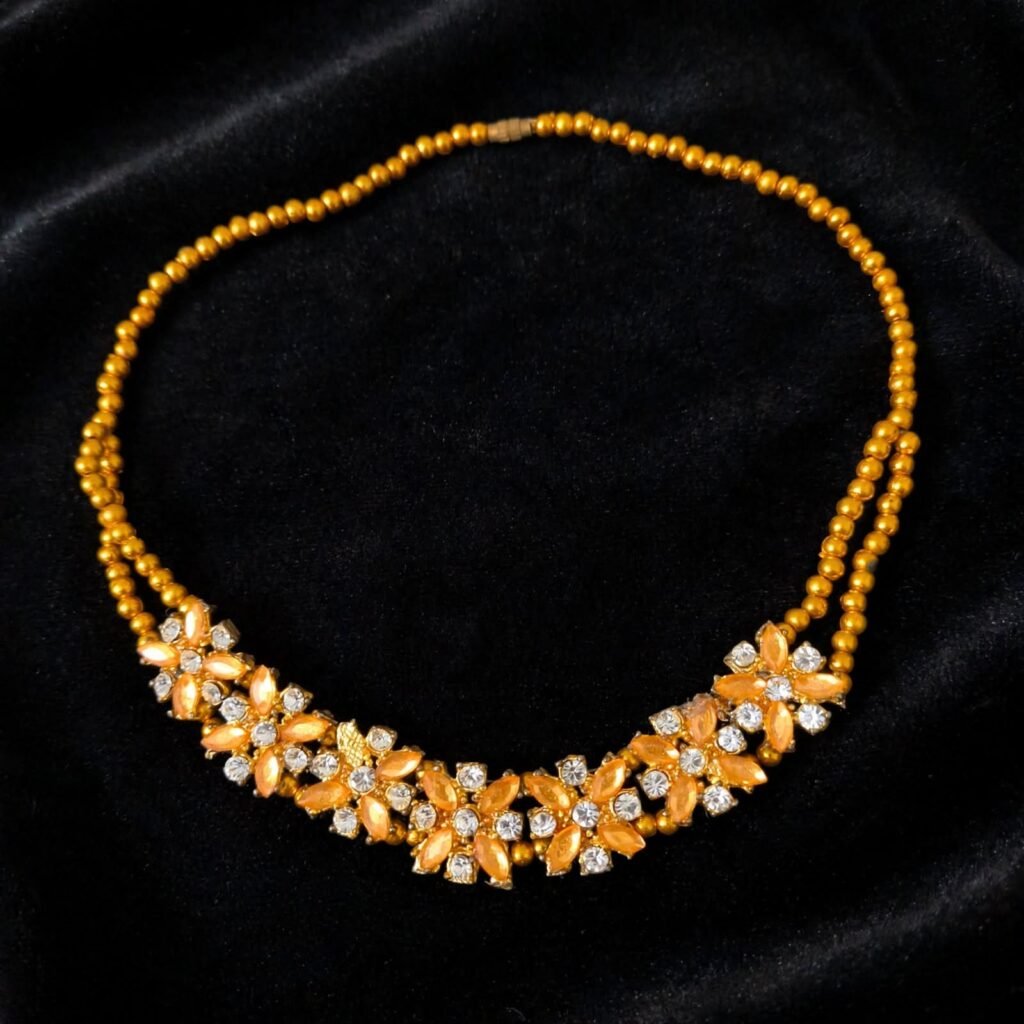 orange gold floral set