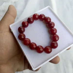Artificial Ruby Jade Bracelet - Red Faceted Beaded