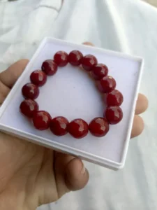 Artificial Ruby Jade Bracelet - Red Faceted Beaded