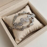 Silver Zircon Kada Bangles - White Shine One Carat - Image 3