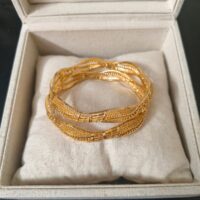 golden woven kara bangles